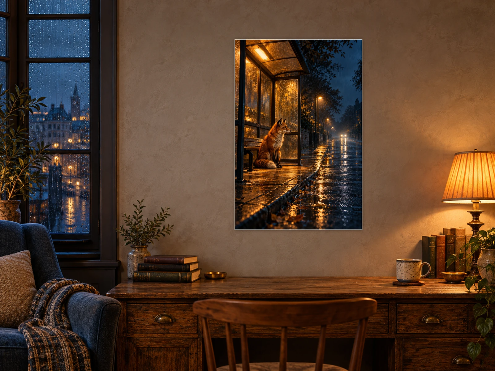 The Long Way Home unframed poster displayed in a study