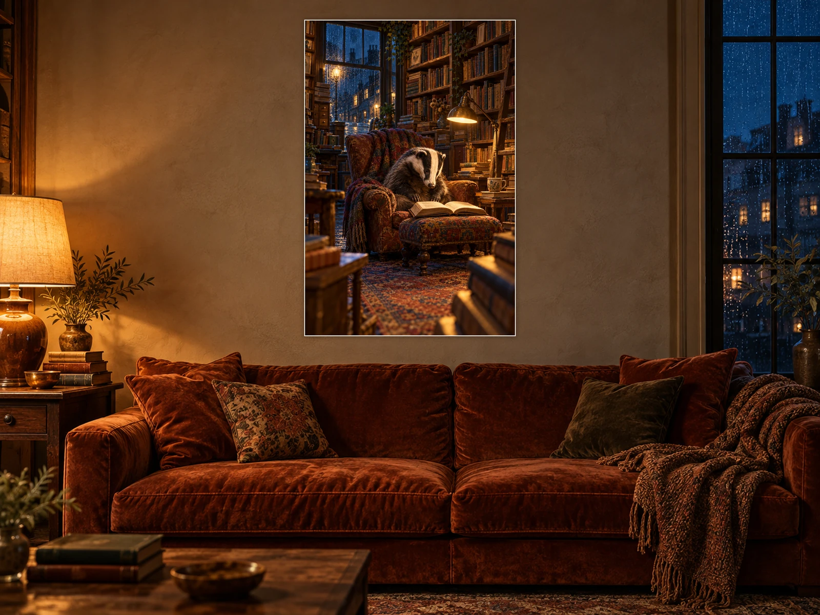 One More Chapter unframed poster displayed in a living room