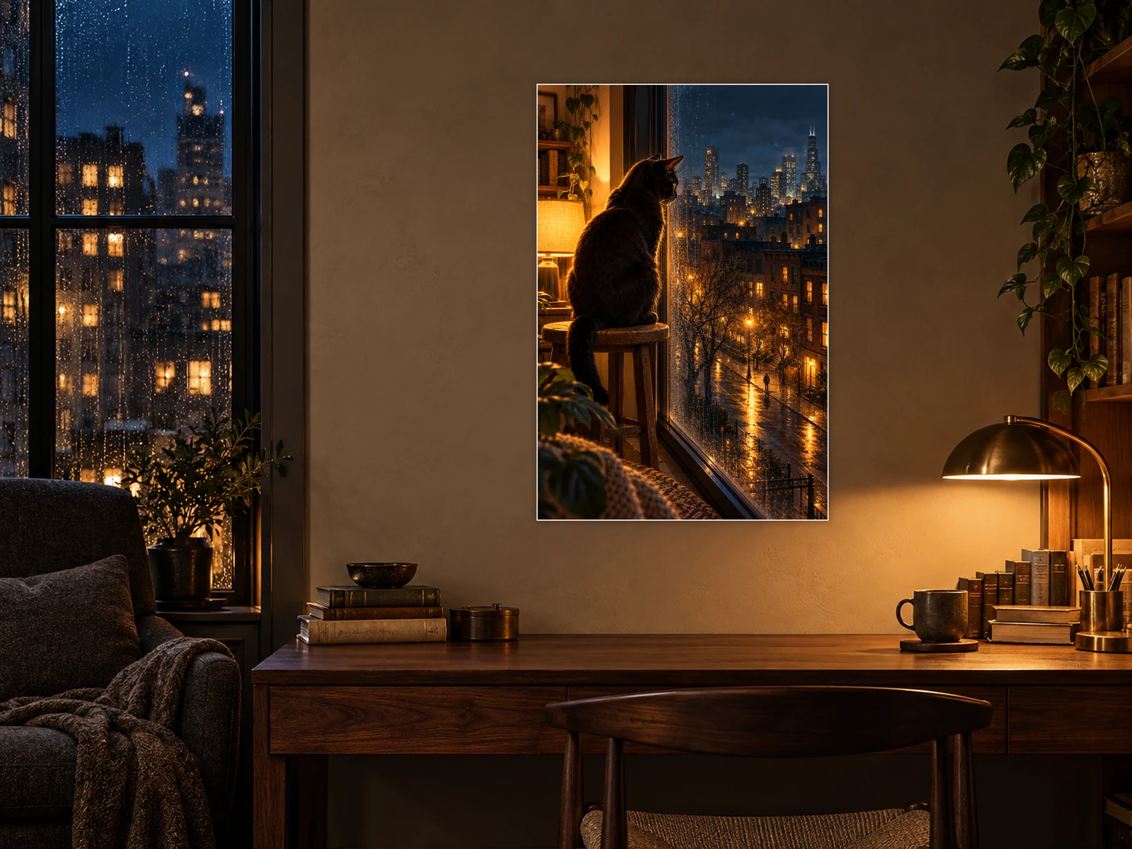 The Night Watch unframed poster displayed in a study