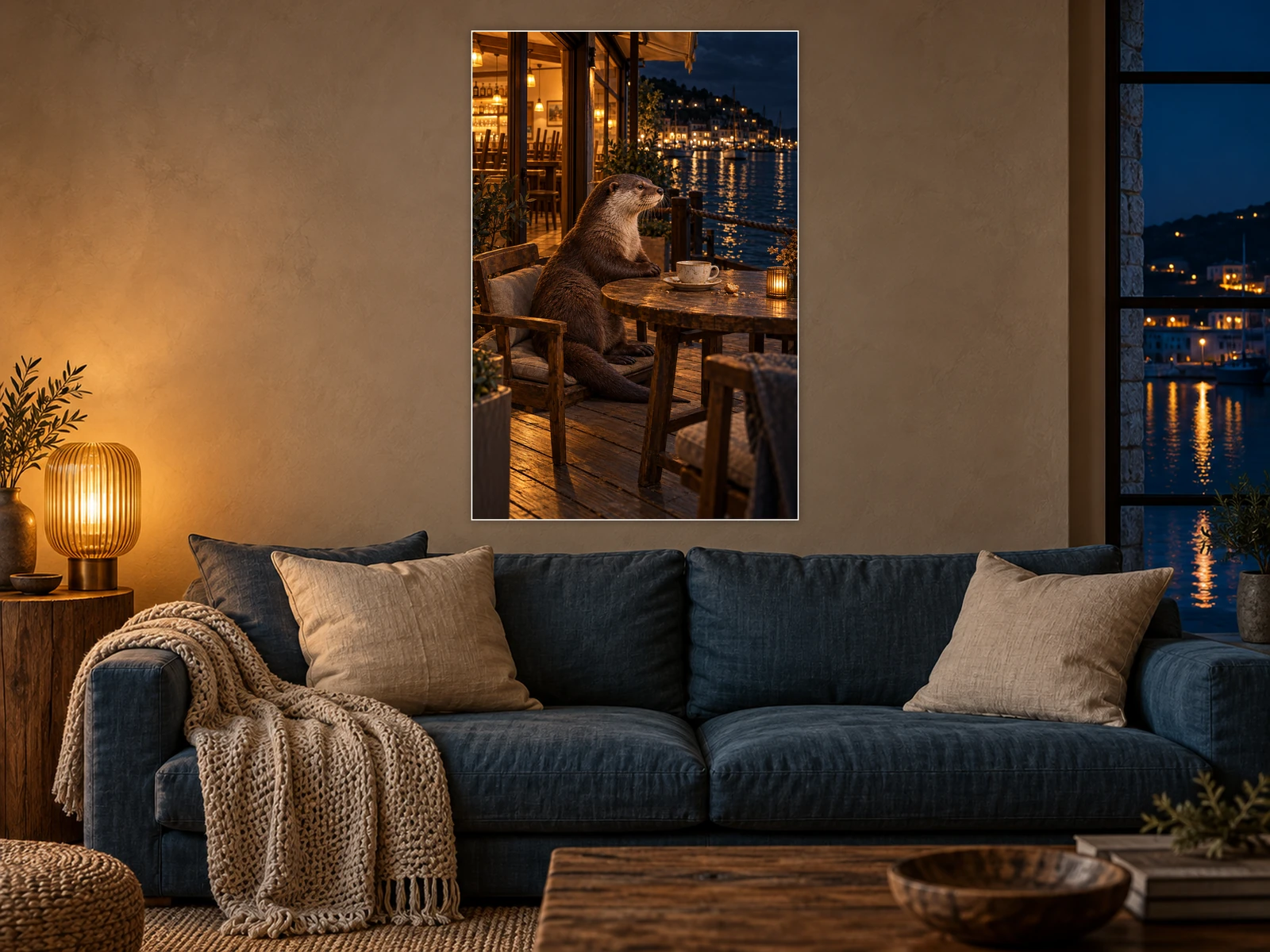 The Last Table unframed poster displayed in a living room