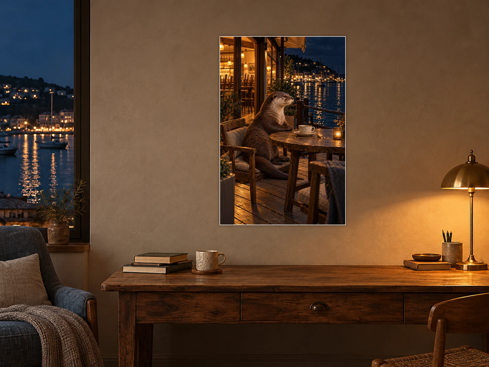 The Last Table unframed poster displayed in a study