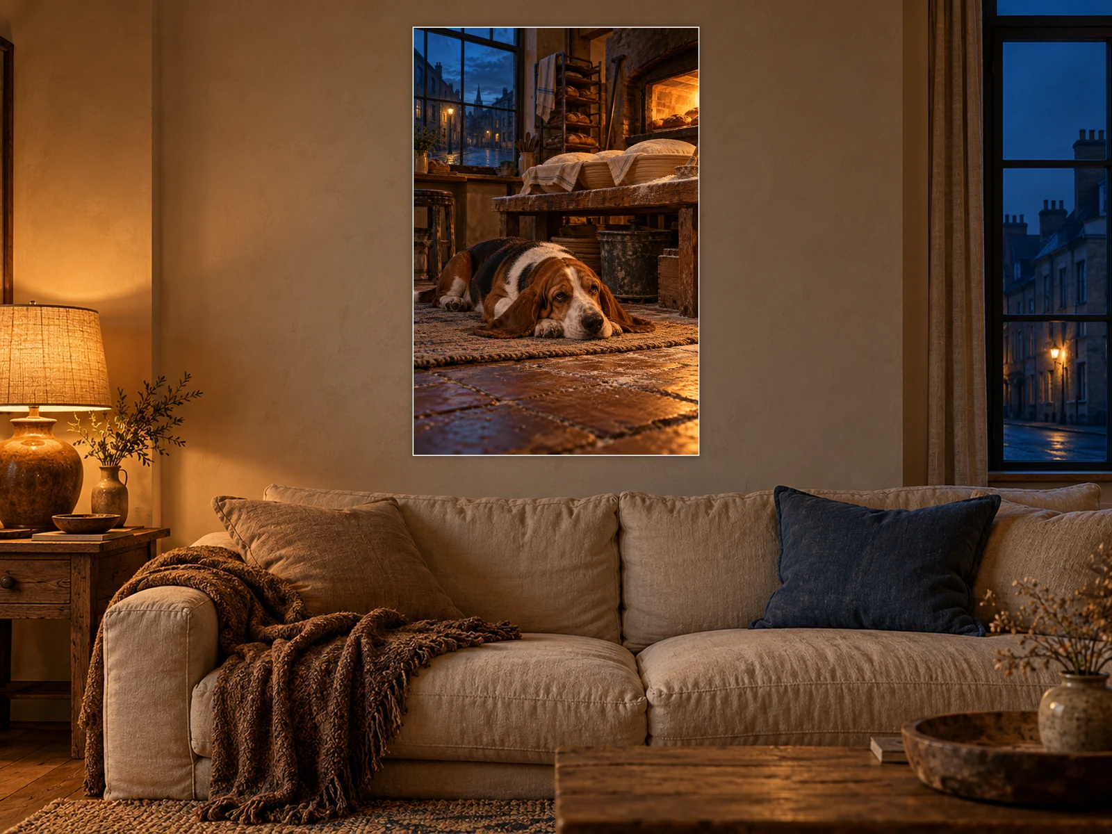 Until the Bread Rises unframed poster displayed in a living room