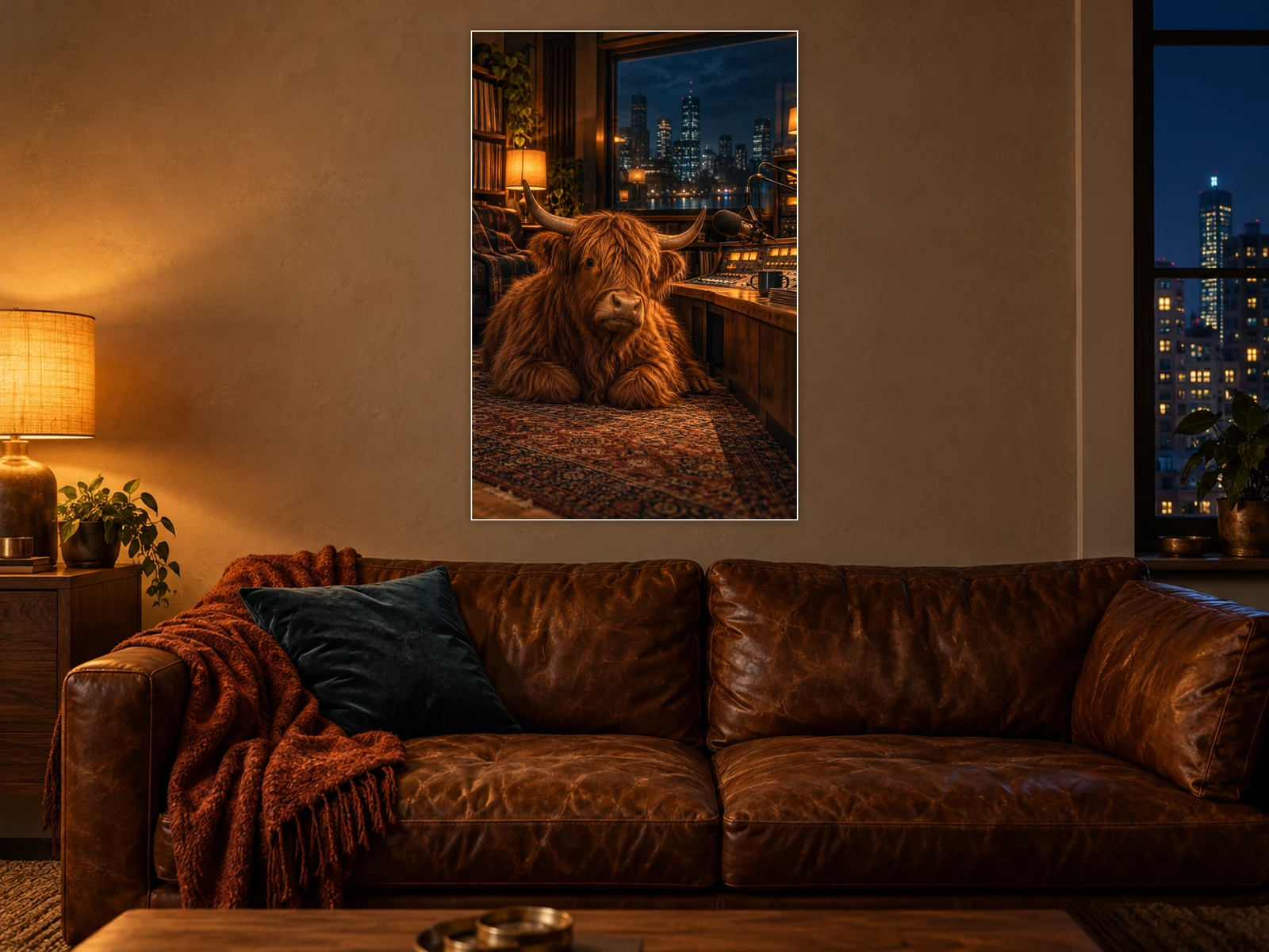 Nothing but Static unframed poster displayed in a living room
