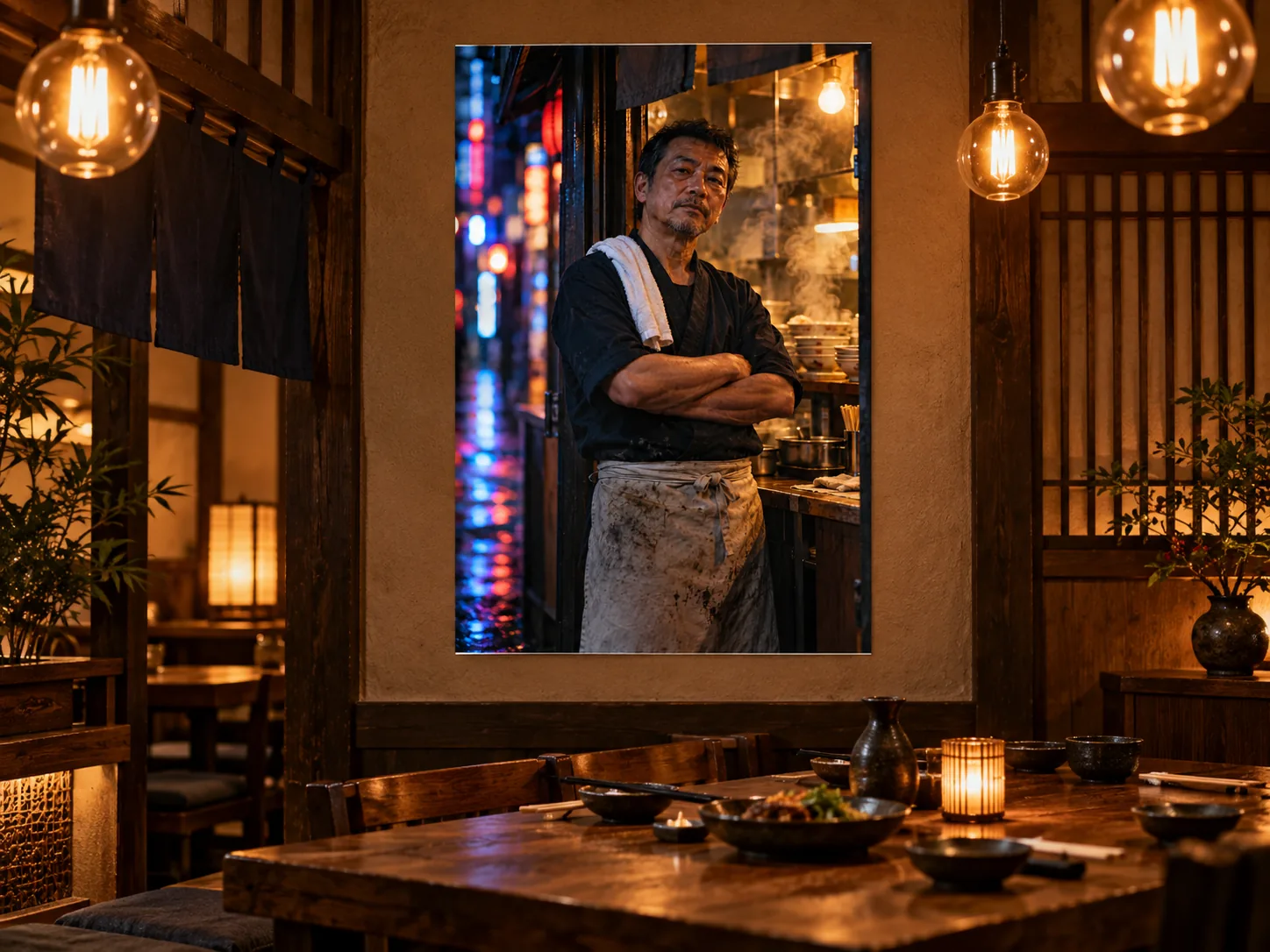 tokyo-ramen-chef unframed poster displayed in a second room