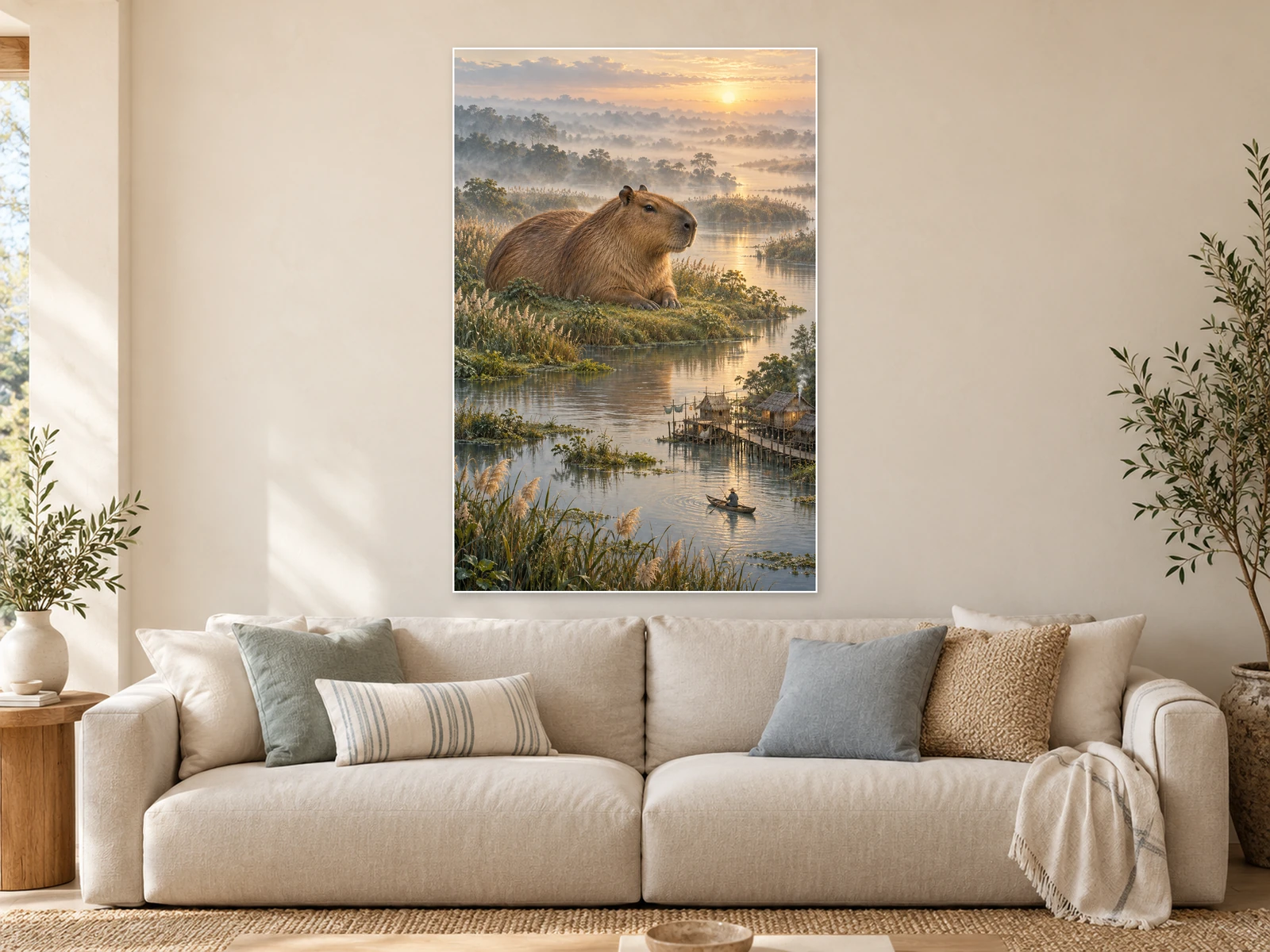 The Reeds’ Gentle Musician unframed poster displayed in a styled living room