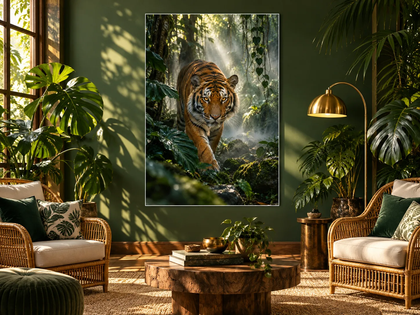 Bengal Tiger unframed poster displayed in a living room